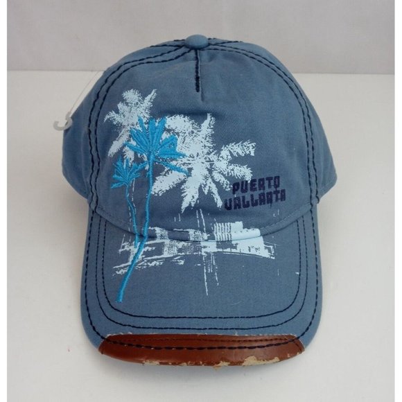 New dKps Gorras Puerta Vallarta Embroidered W/ Distressed Leather On Bill Cap - Picture 1 of 7